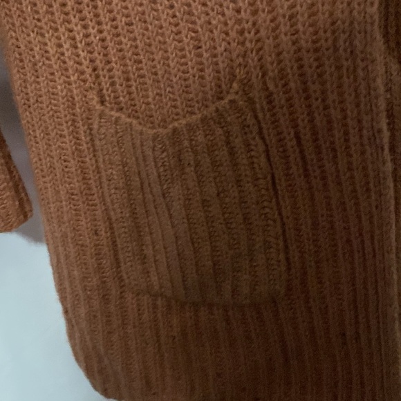 LOFT LARGE PETITE Women's Rust OPEN FRONTCardigan Sweater POCKETS CLEAN - Picture 5 of 11